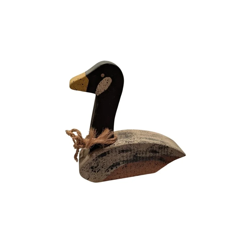 Primitive Folk‎ Art Wooden Canada Goose Decoy Distressed Rustic Country Decor
